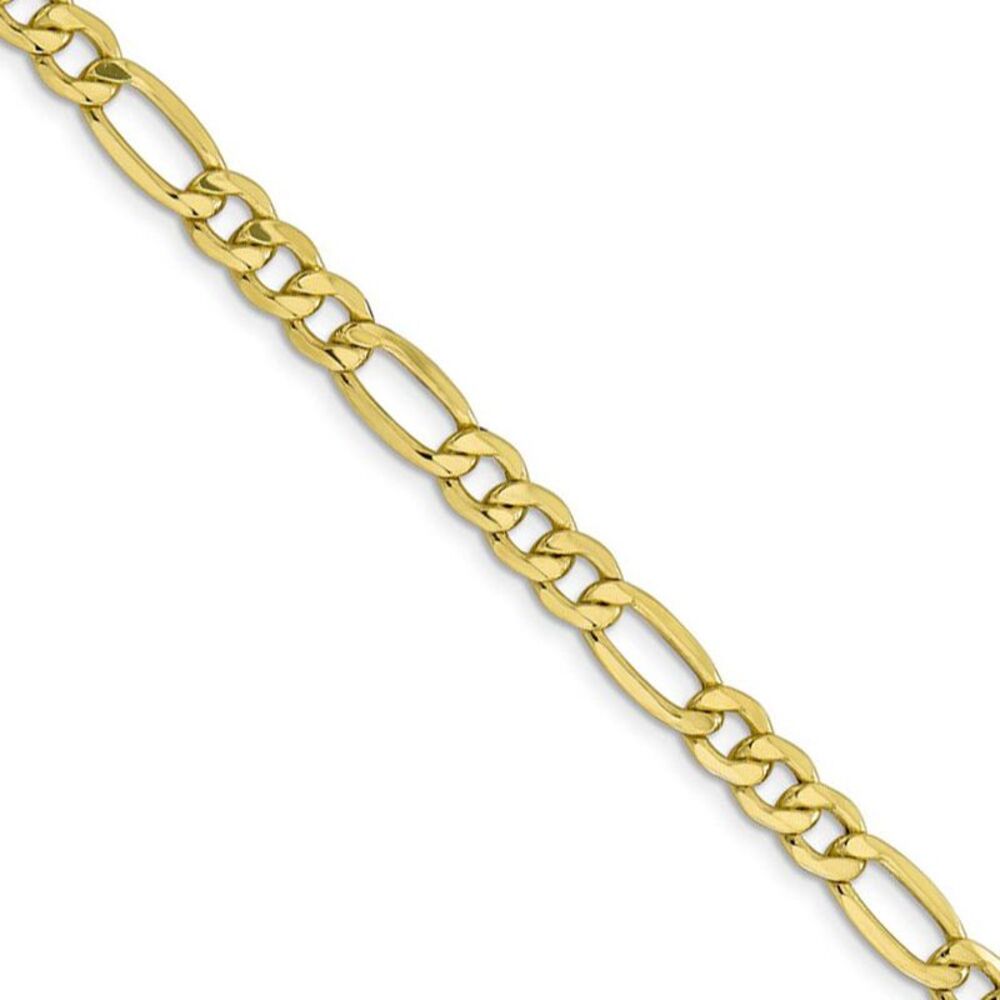 Men's 6.25mm, 10k Yellow Gold Hollow Figaro Chain Necklace, 22 Inch